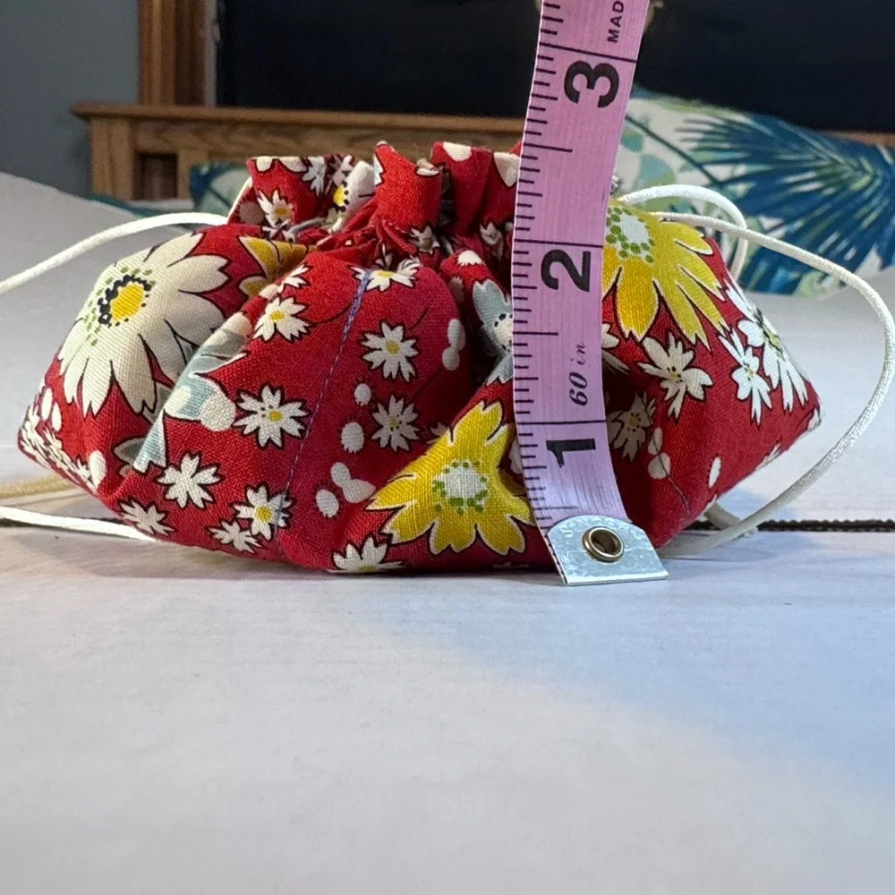 Fabric Jewelry & Makeup Pouch | Floral Drawstring Travel Holder